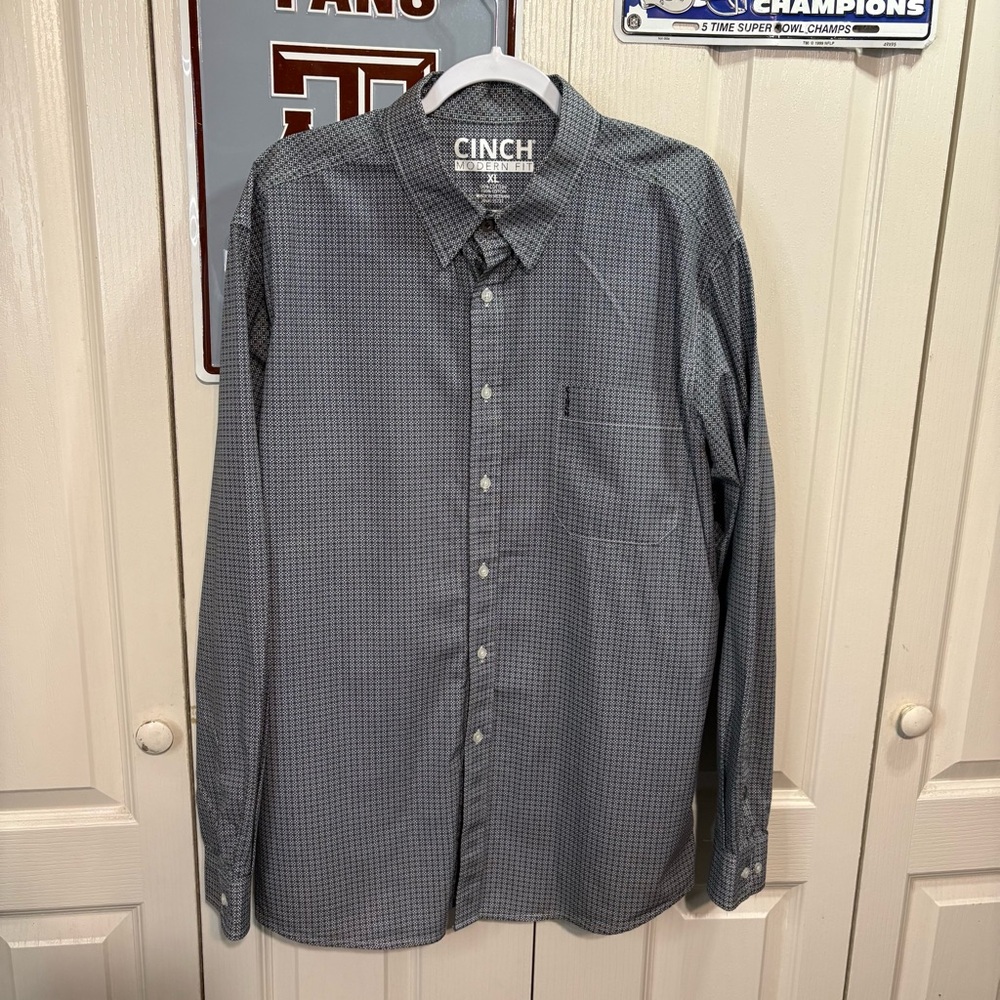 Cinch Men's Black and White Western Shirt